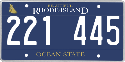 RI license plate 221445