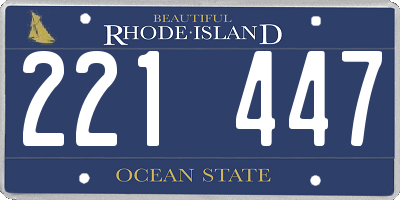 RI license plate 221447