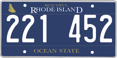 RI license plate 221452