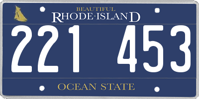 RI license plate 221453