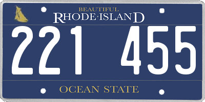 RI license plate 221455