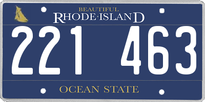 RI license plate 221463