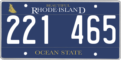 RI license plate 221465