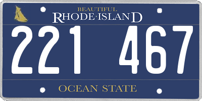RI license plate 221467