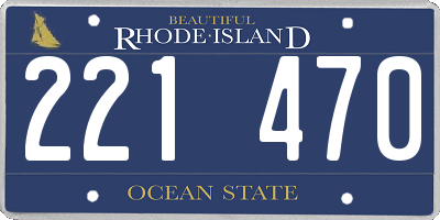 RI license plate 221470