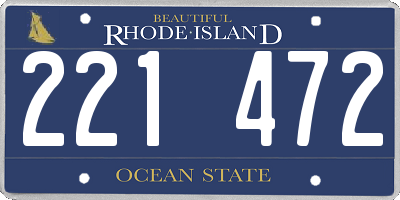 RI license plate 221472