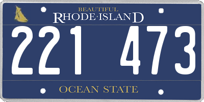 RI license plate 221473