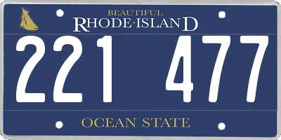RI license plate 221477