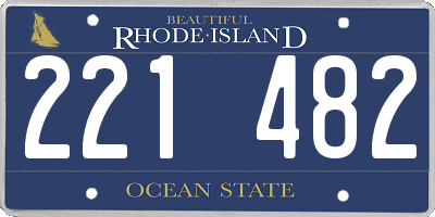 RI license plate 221482