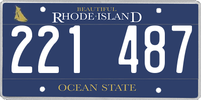 RI license plate 221487