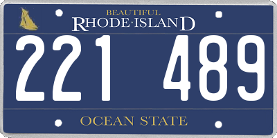 RI license plate 221489