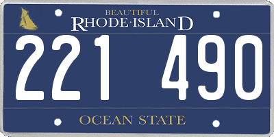 RI license plate 221490