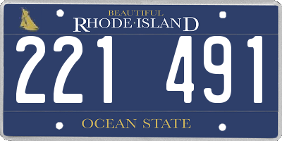 RI license plate 221491