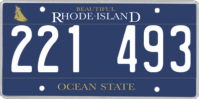 RI license plate 221493