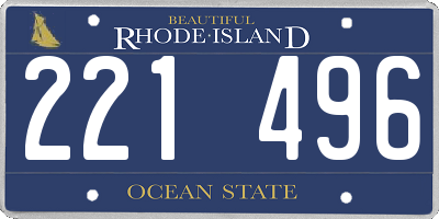 RI license plate 221496