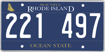 RI license plate 221497