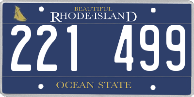 RI license plate 221499