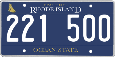 RI license plate 221500