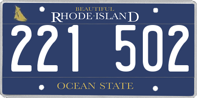 RI license plate 221502