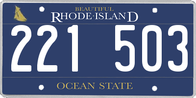 RI license plate 221503