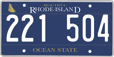 RI license plate 221504