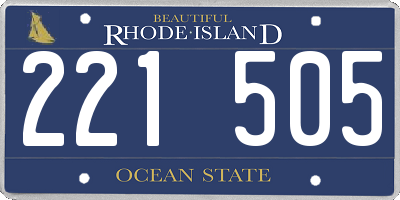 RI license plate 221505