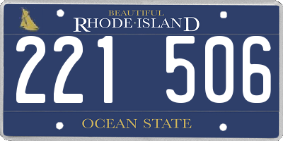 RI license plate 221506