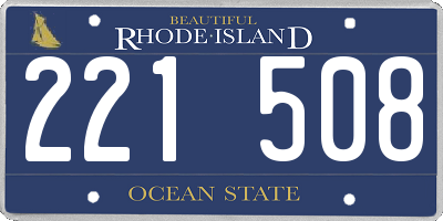 RI license plate 221508