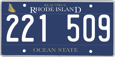 RI license plate 221509