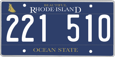RI license plate 221510