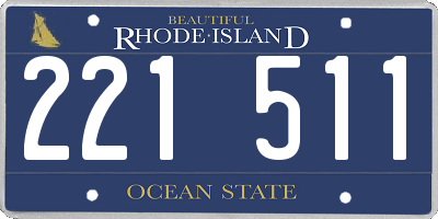 RI license plate 221511