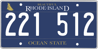 RI license plate 221512