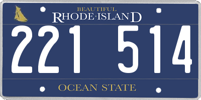 RI license plate 221514