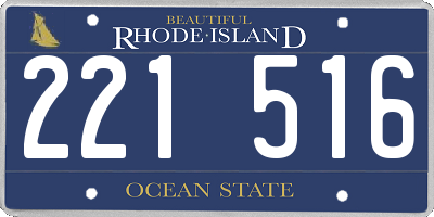 RI license plate 221516