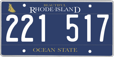 RI license plate 221517