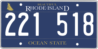RI license plate 221518