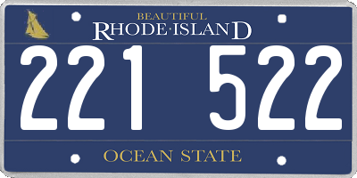 RI license plate 221522