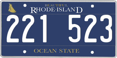 RI license plate 221523