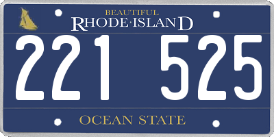 RI license plate 221525