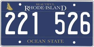RI license plate 221526