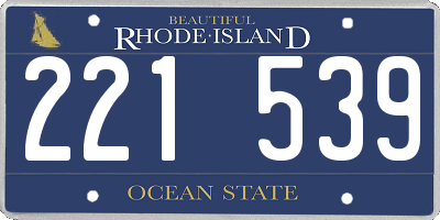 RI license plate 221539