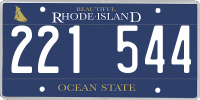 RI license plate 221544
