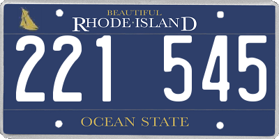 RI license plate 221545