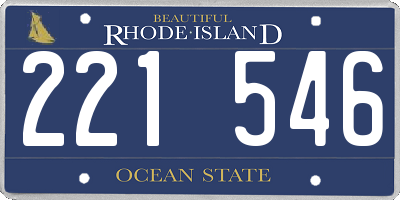 RI license plate 221546