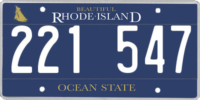 RI license plate 221547