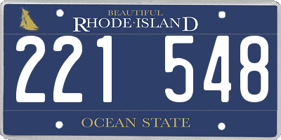 RI license plate 221548
