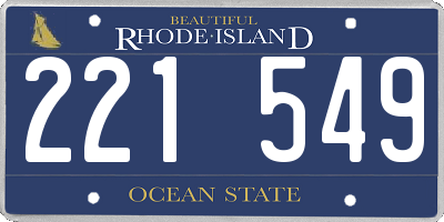 RI license plate 221549