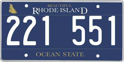 RI license plate 221551