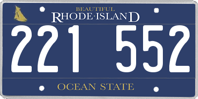 RI license plate 221552