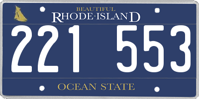 RI license plate 221553